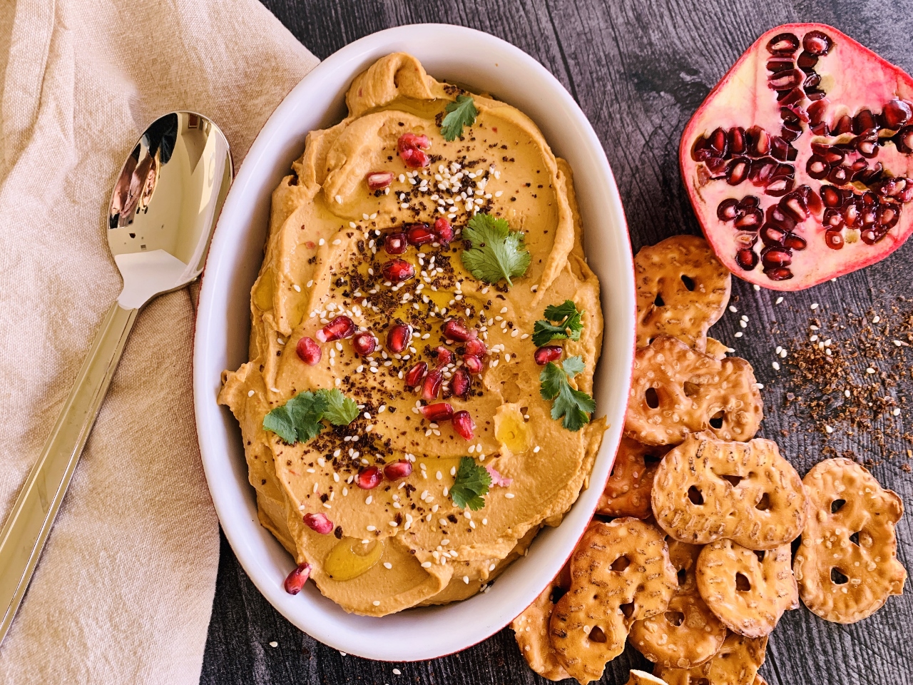 Sweet & Savory Pomegranate Hummus Recipe! Live. Love. Laugh. Food.