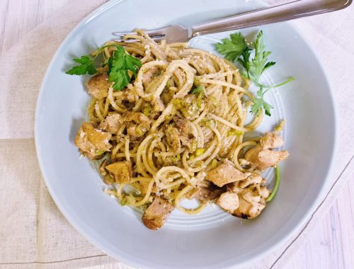 Caramelized Chicken & Green Garlic Pasta – Recipe!