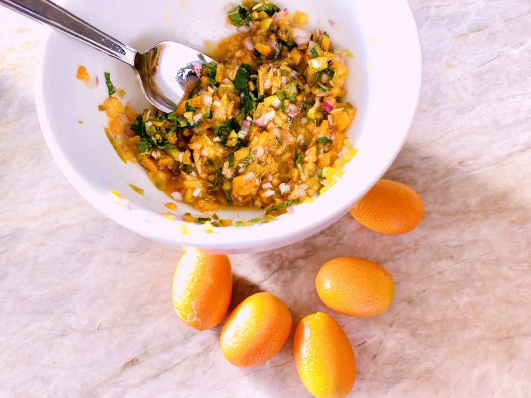 Crispy Skinned Salmon with Agrodolce Kumquat Compote Recipe! Live