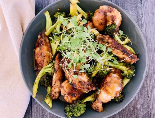 Hot Honey Garlic Chicken Wings & Broccoli – Recipe!