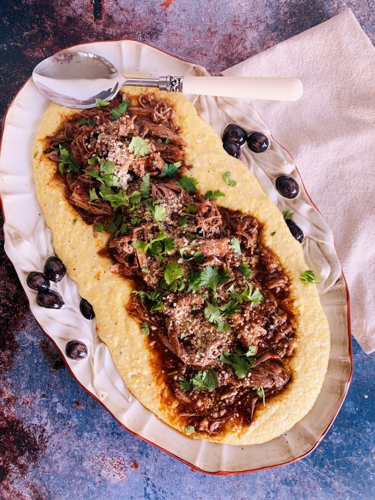 SlowCooker Pork Arrabbiata with Creamy Polenta Recipe! Live. Love