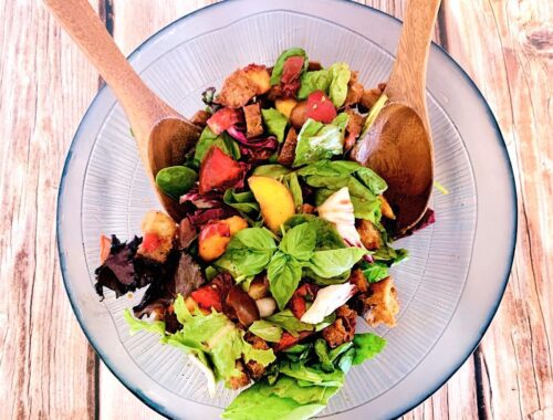 Panzanella Salad with Peaches, Tomatoes and Basil – Recipe!