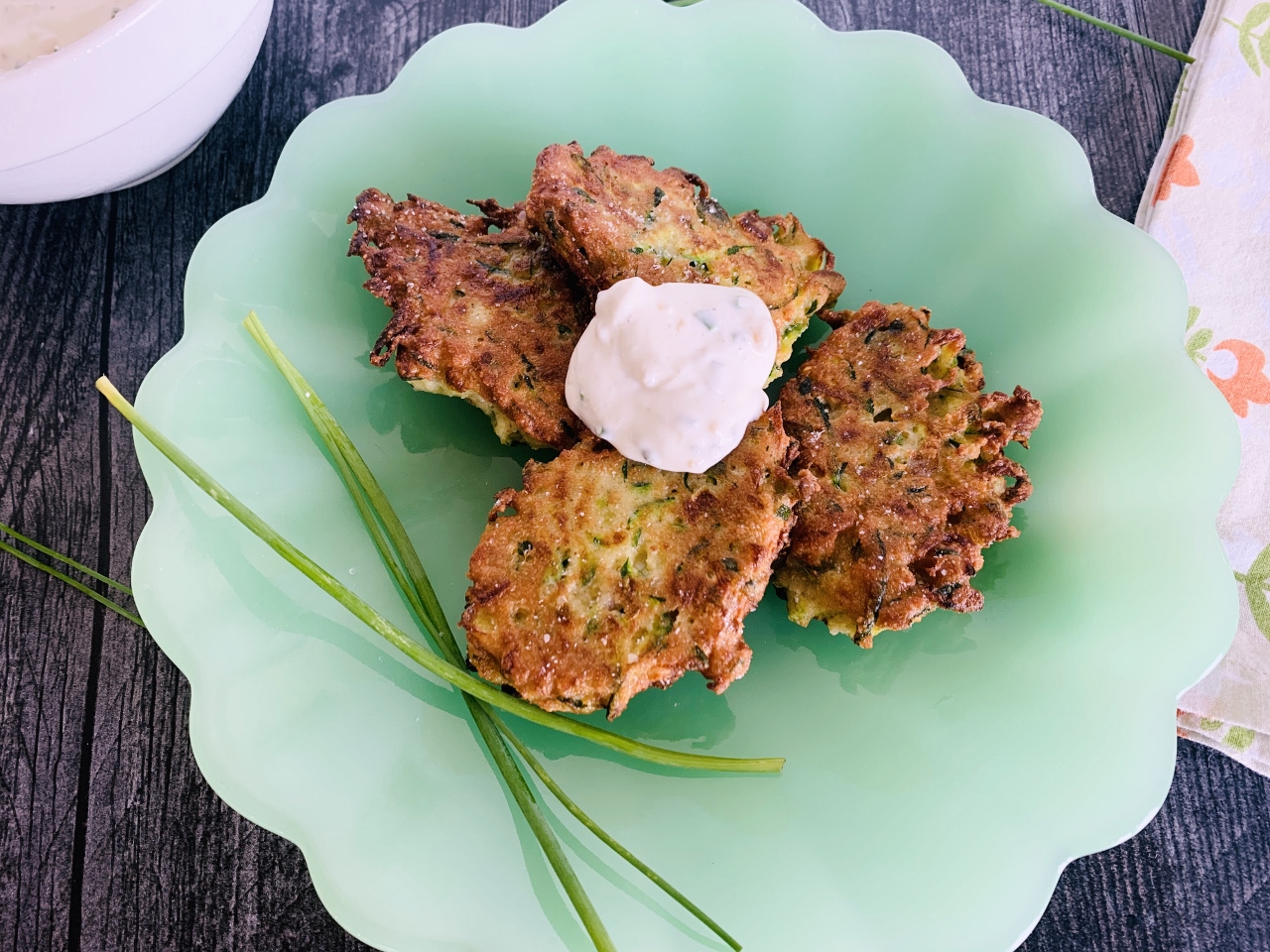 Gluten-Free Zucchini Fritters with Chive Sour Cream – Recipe! Image 2