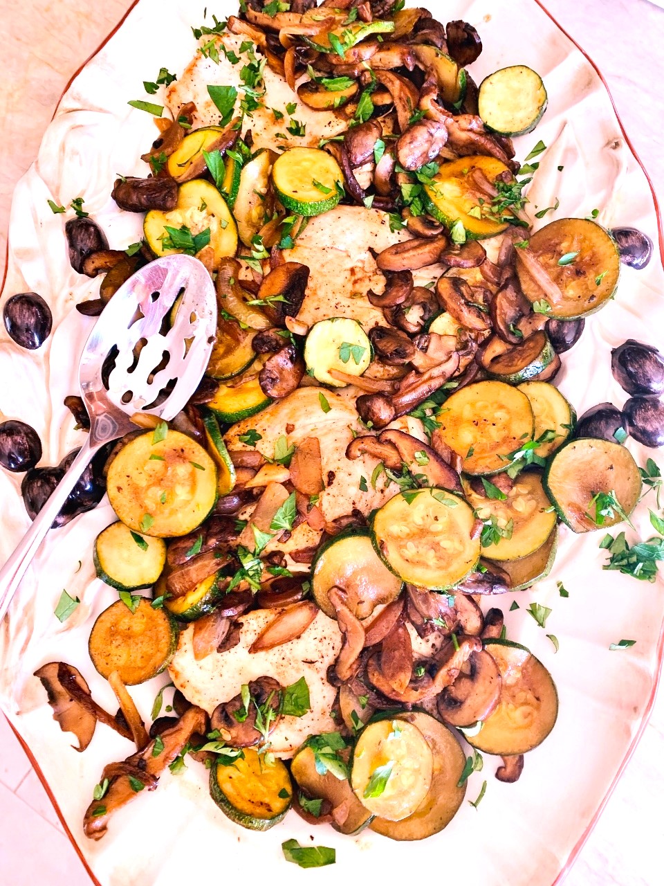 Chicken Paillard with Zucchini and Mushrooms – Recipe! Image 1
