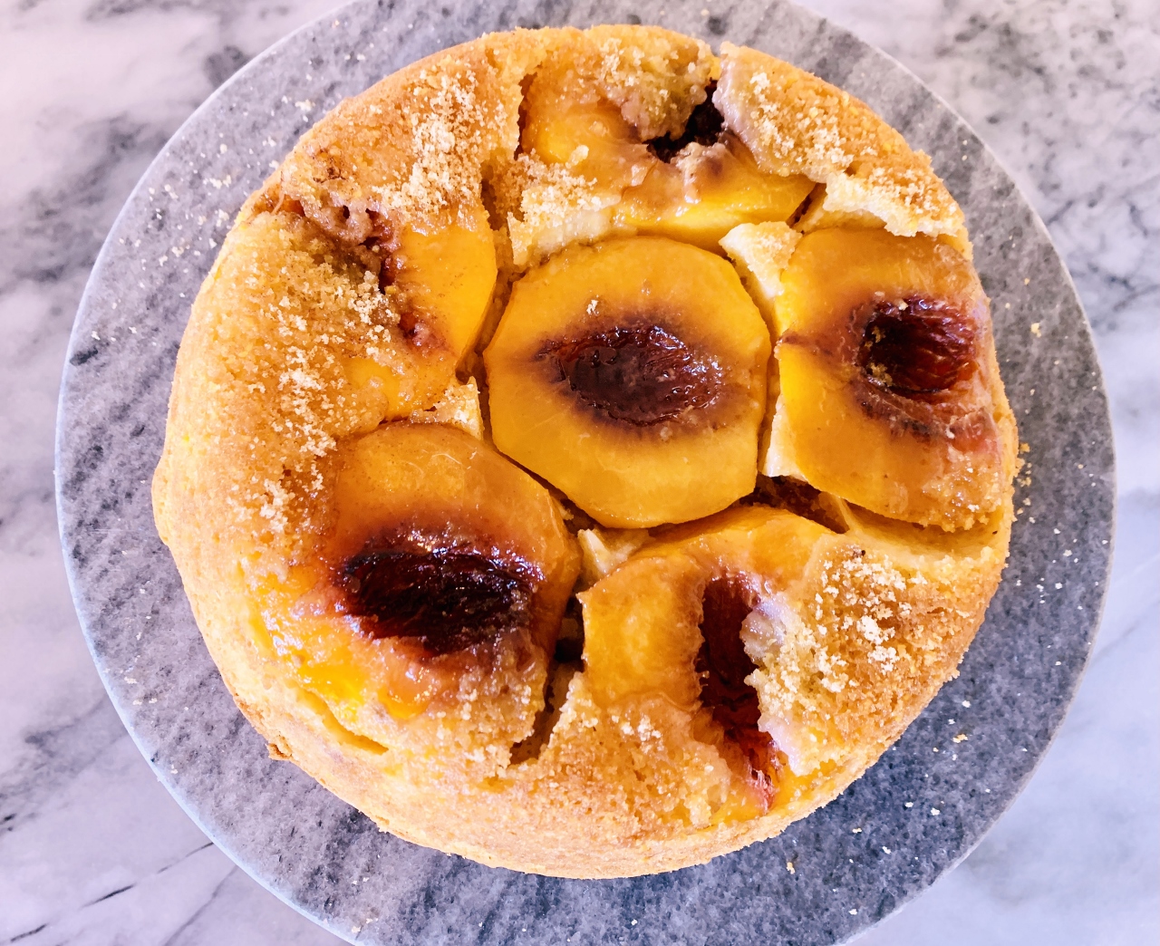 Brown Sugar-Peach Upside Down Skillet Cake – Recipe! Image 2