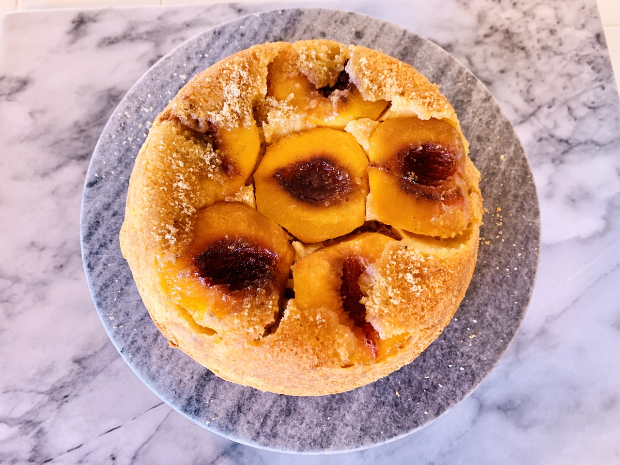 Brown Sugar-Peach Upside Down Skillet Cake – Recipe! Image 4