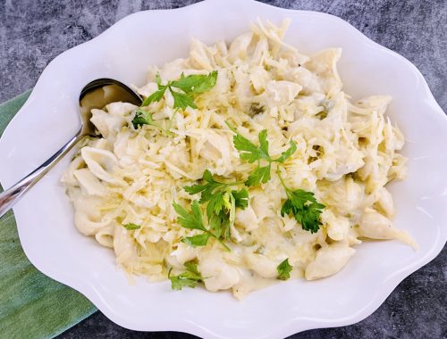 Stove Top White Cheddar and Green Chile Shells – Recipe!