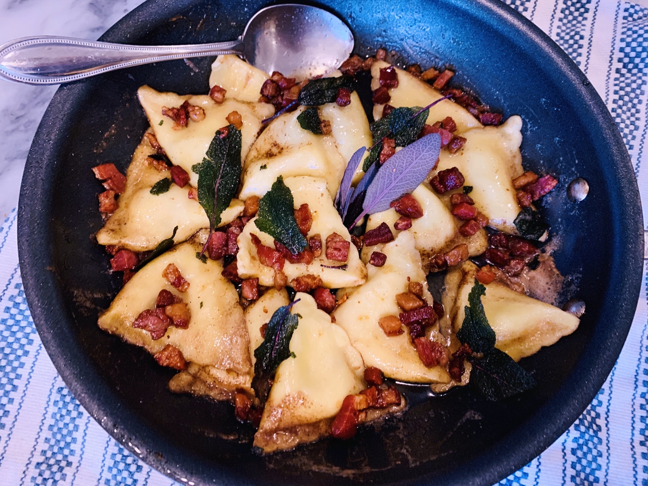 Cheese Ravioli with Brown Butter, Pancetta and Fried Sage – Recipe! Image 5