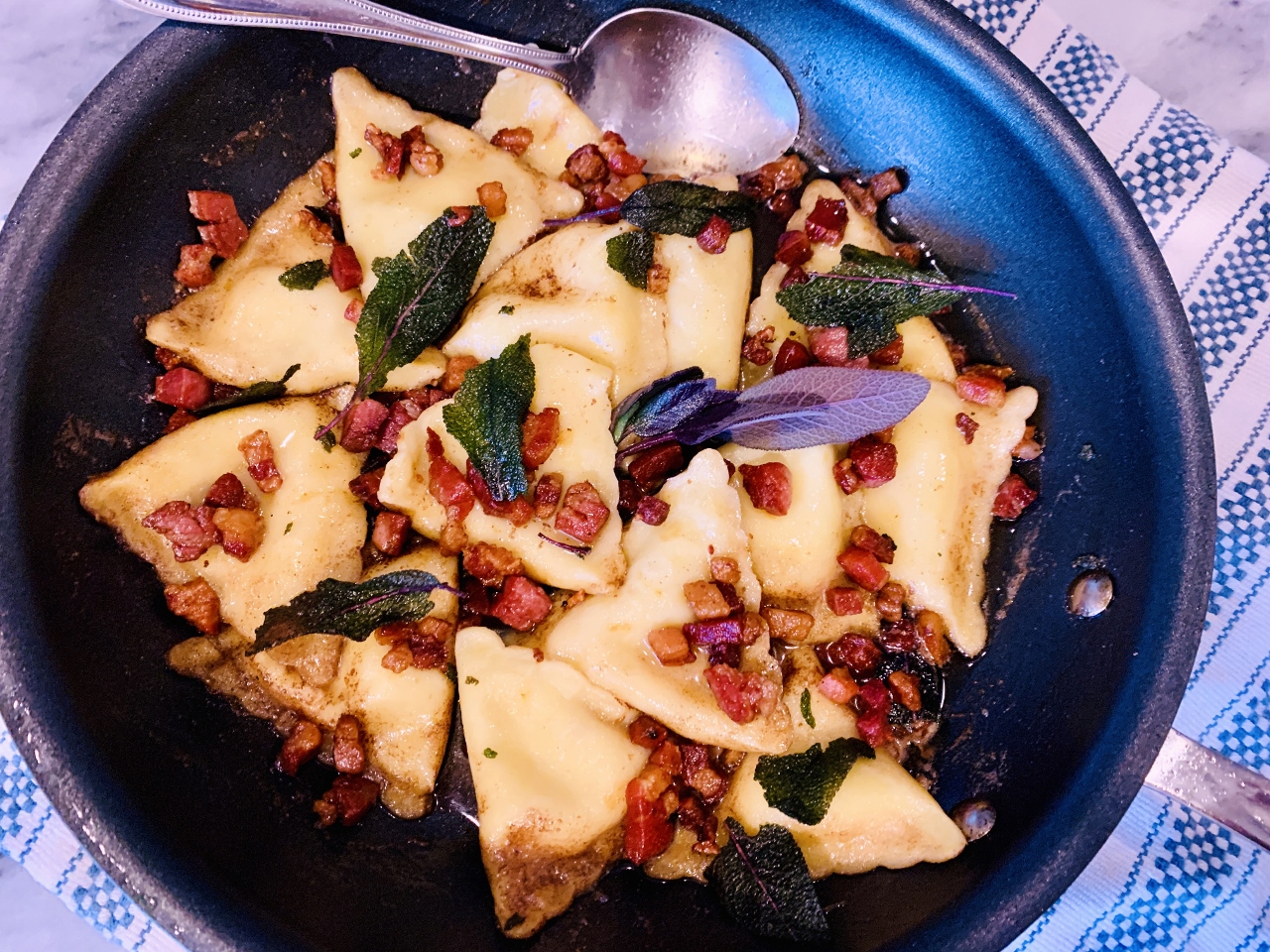 Cheese Ravioli with Brown Butter, Pancetta and Fried Sage – Recipe! Image 2