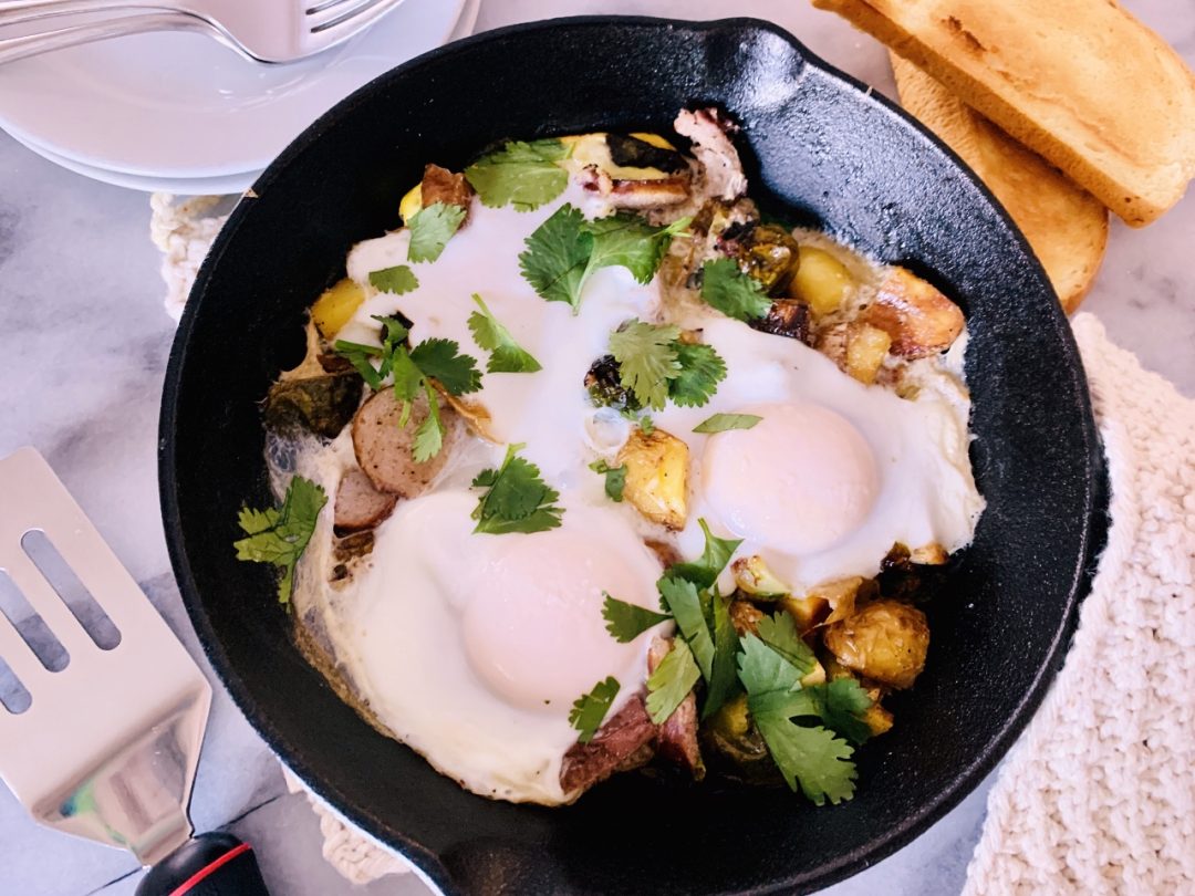 Potato, Sausage, and Brussels Sprout Hash & Eggs – Recipe! Image 1