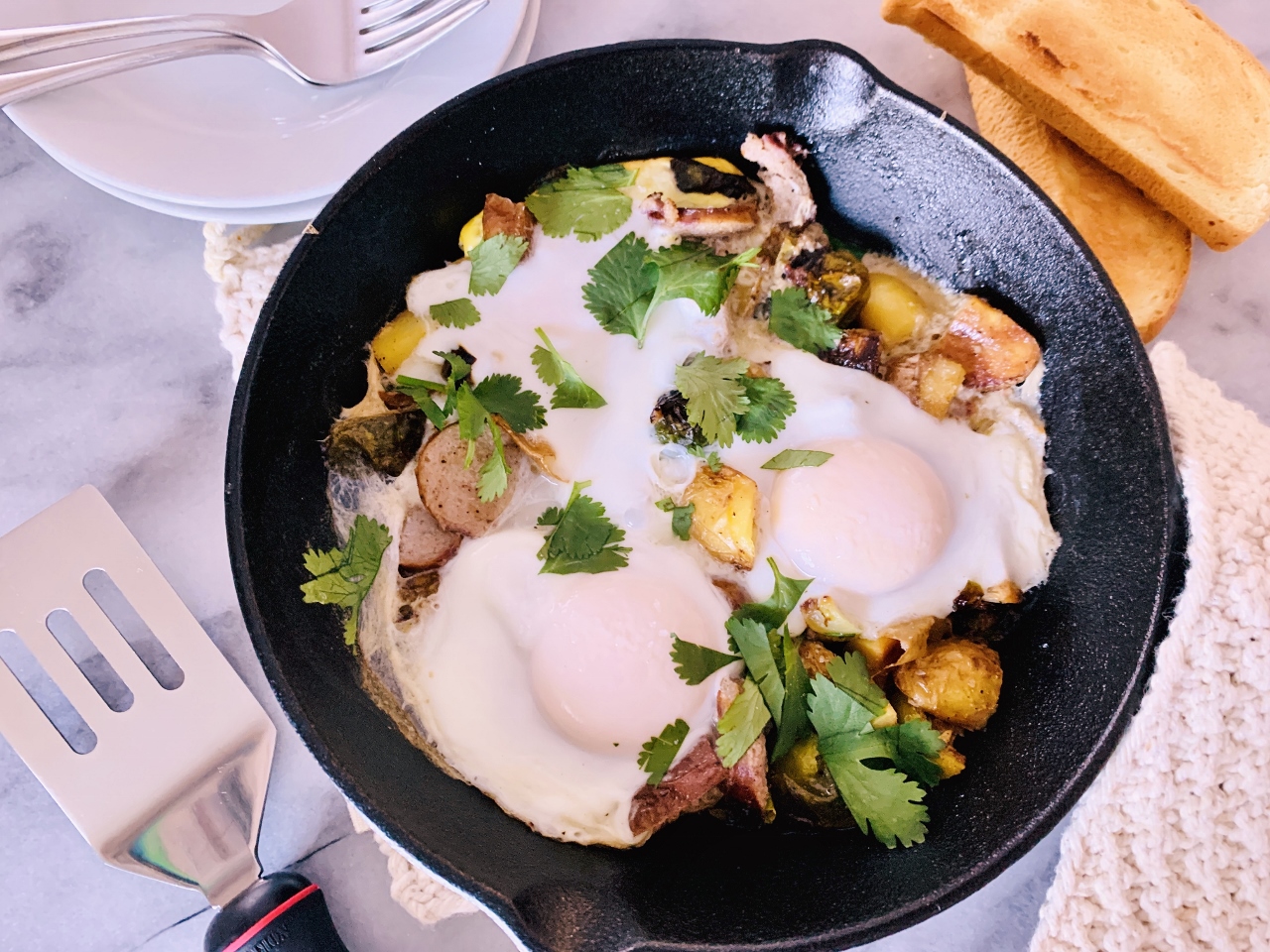 Potato, Sausage, and Brussels Sprout Hash & Eggs – Recipe! Image 5