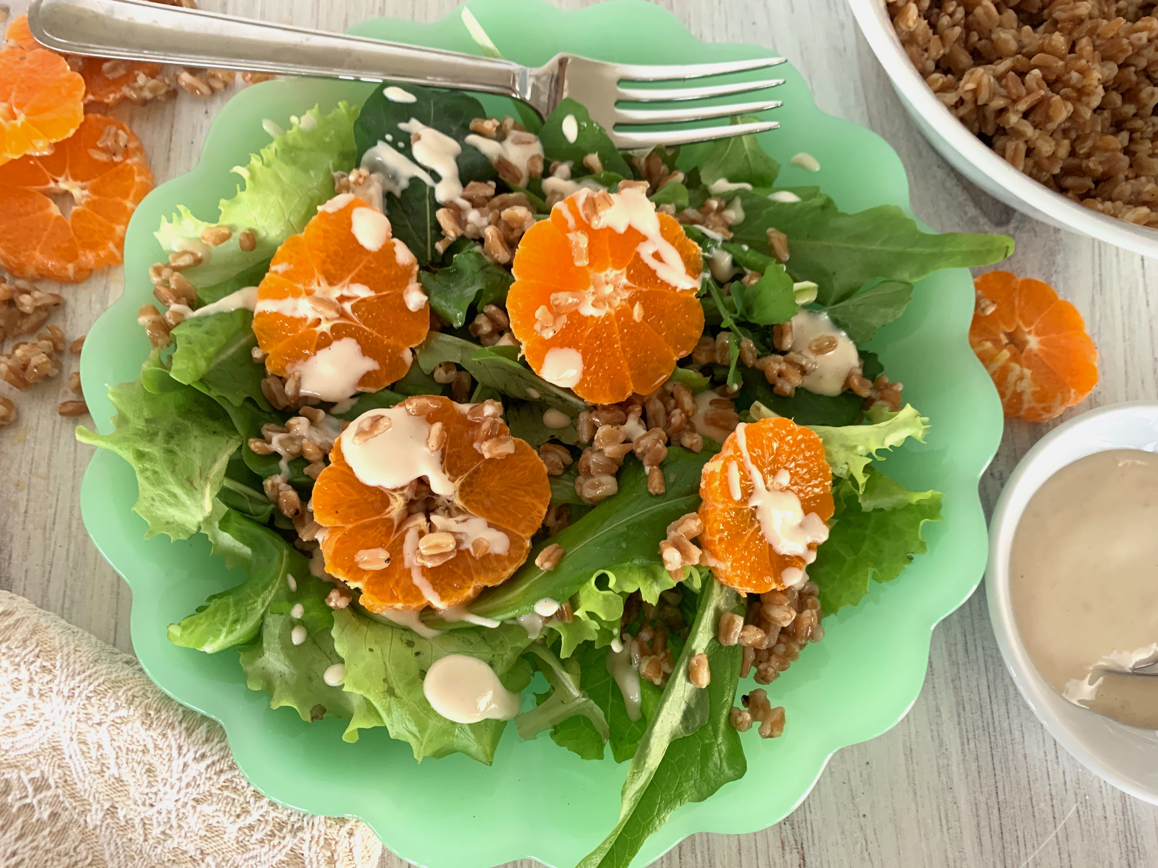 Farro, Tangerine and Leafy Green Salad with Tahini Vinaigrette – Recipe! Image 5