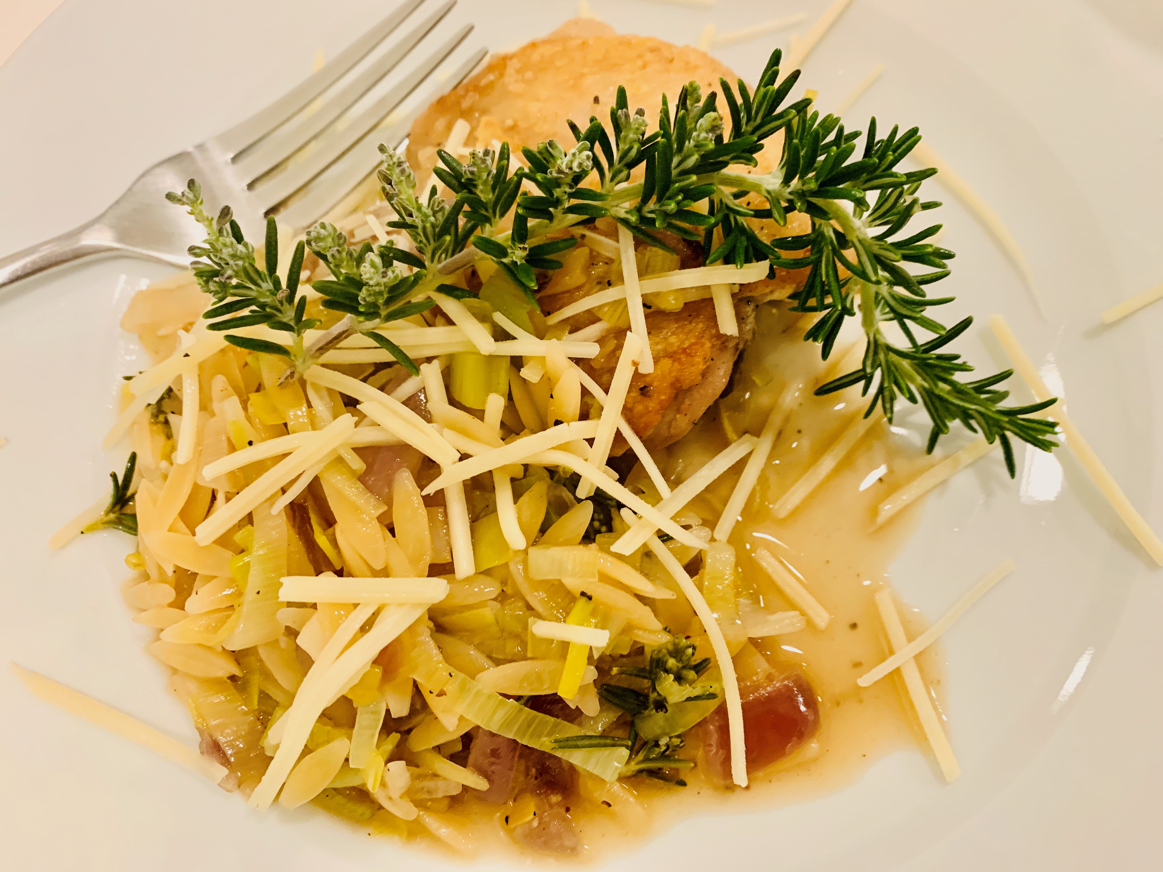 Skillet Chicken with Orzo, Leeks, Parmesan and Rosemary – Recipe! Image 2