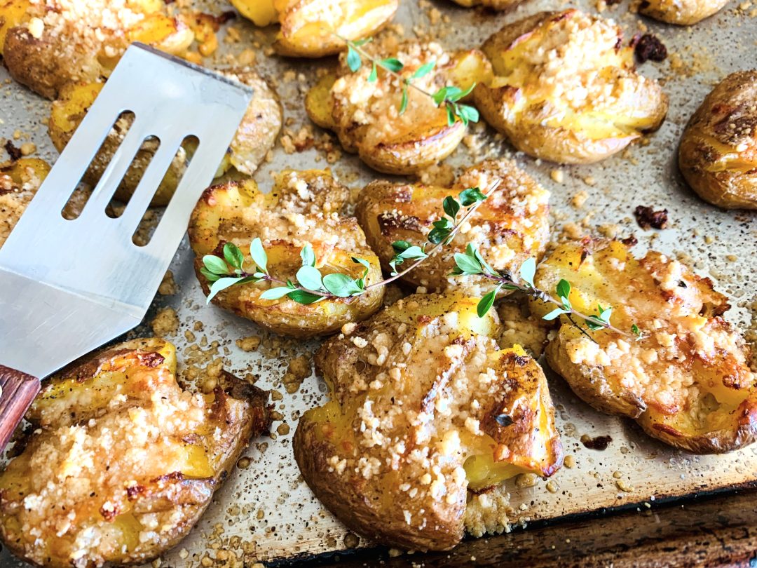 Crispy Parmesan Smashed Potatoes – Recipe! Image 1