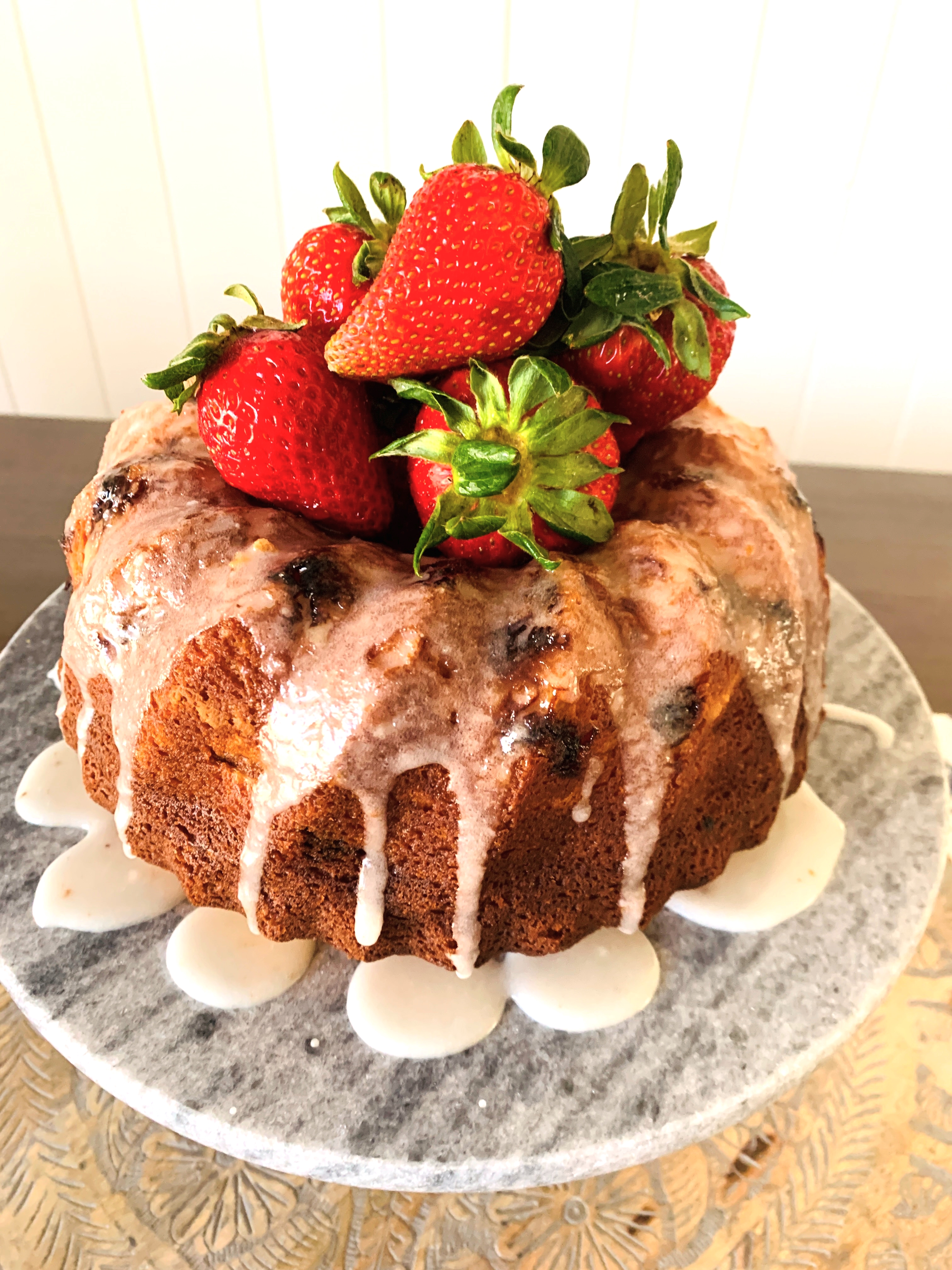 Fresh Strawberry Lemon Bundt Cake with Crunch Glaze – Recipe! Image 2
