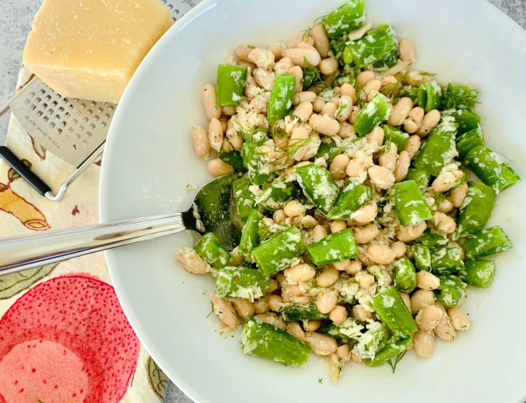 Cacio e Pepe Sugar Snap Pea and White Bean Salad – Recipe! Image 2