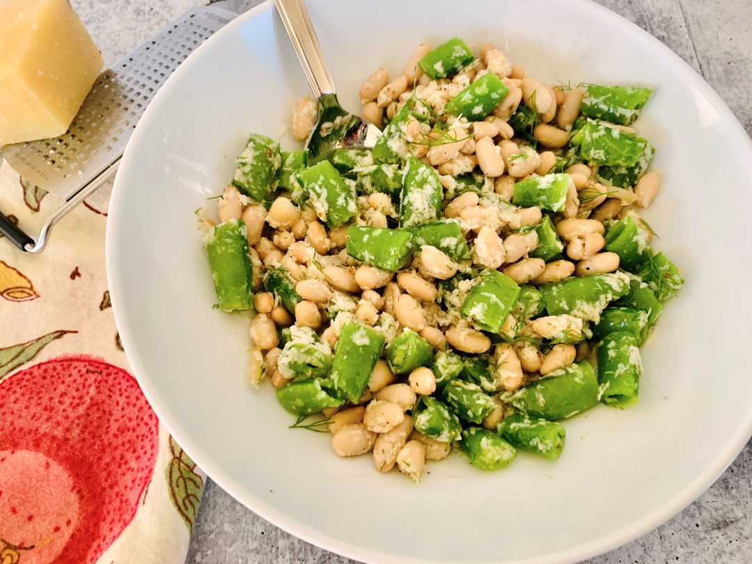 Cacio e Pepe Sugar Snap Pea and White Bean Salad – Recipe! Image 1