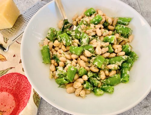 Cacio e Pepe Sugar Snap Pea and White Bean Salad – Recipe!