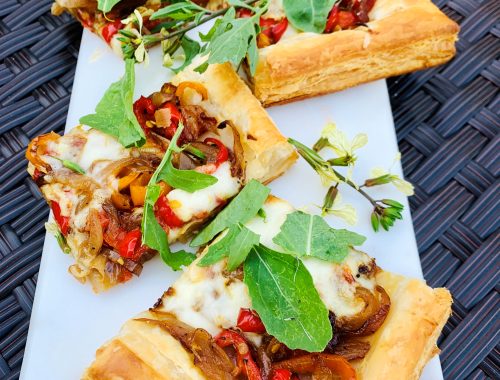 Easy Taleggio, Sweet Peppers and Caramelized Onion Tart – Recipe!