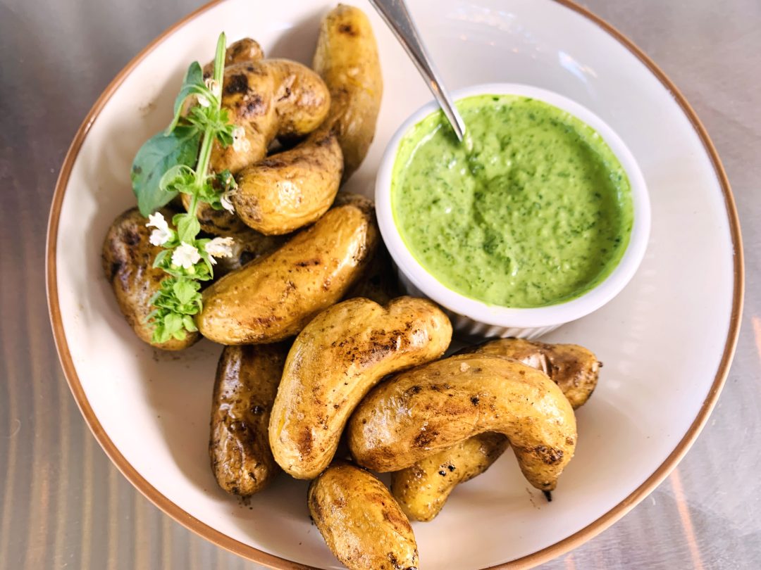 Grilled Fingerlings with Creamy Jalapeno Green Goddess – Recipe! Image 1
