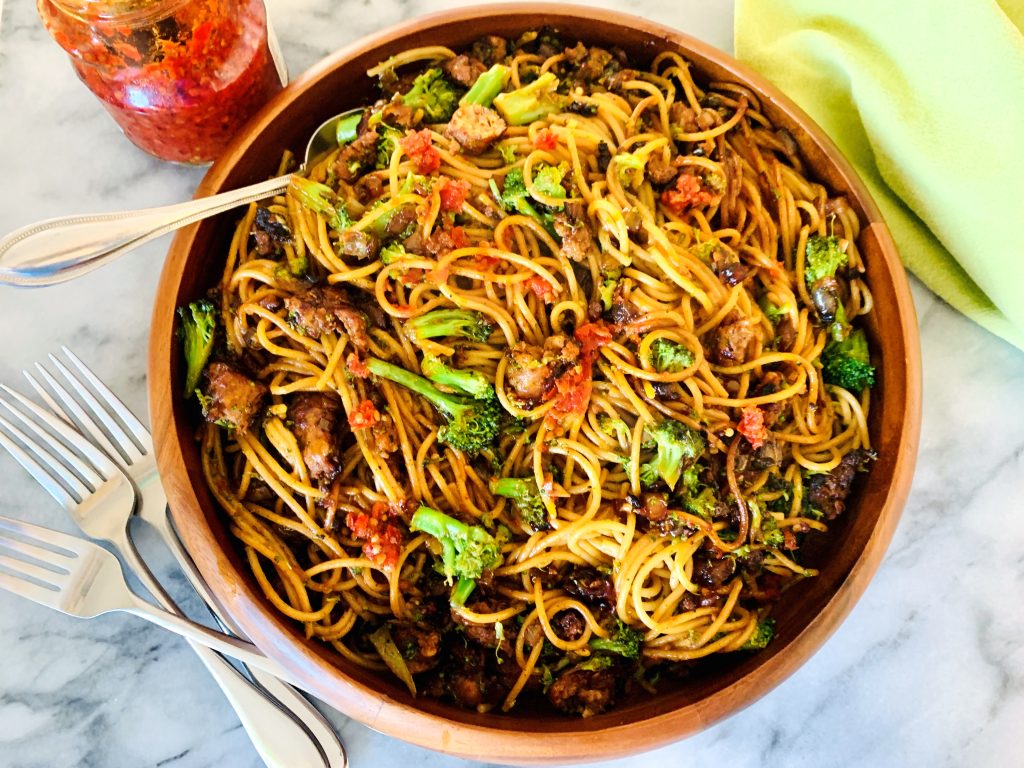 Spicy Ground Pork and Broccoli Noodles Recipe! Live. Love. Laugh. Food.
