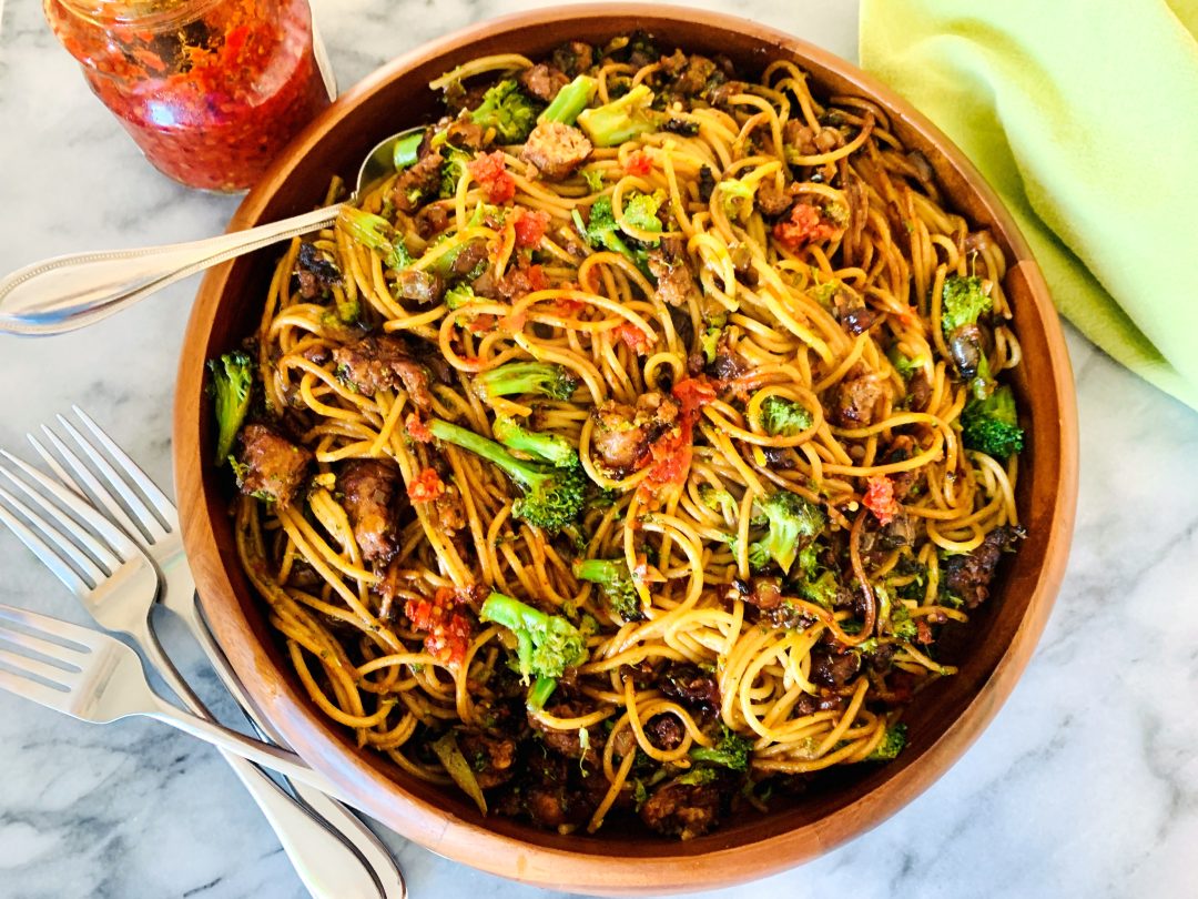 Spicy Ground Pork and Broccoli Noodles – Recipe! Image 1