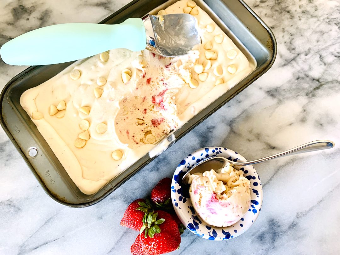 No-Churn Strawberry Vanilla Chip Ice Cream – Recipe! Image 1