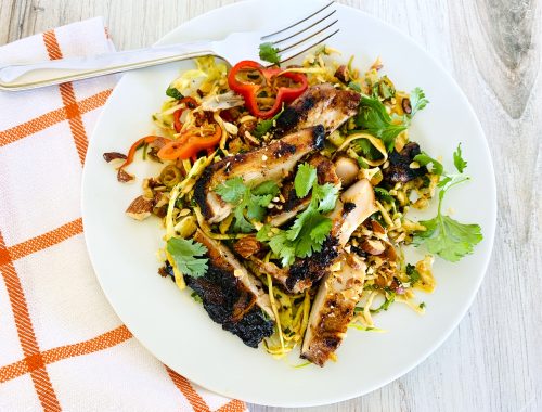 Grilled Marinated Asian Chicken with Crunchy Slaw – Recipe!