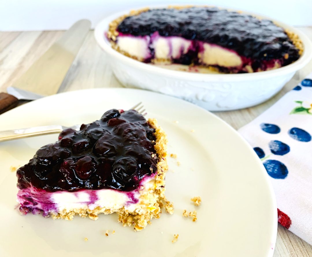 No-Bake Blueberry Cream Cheese Pie with Pretzel Crust – Recipe! Image 1