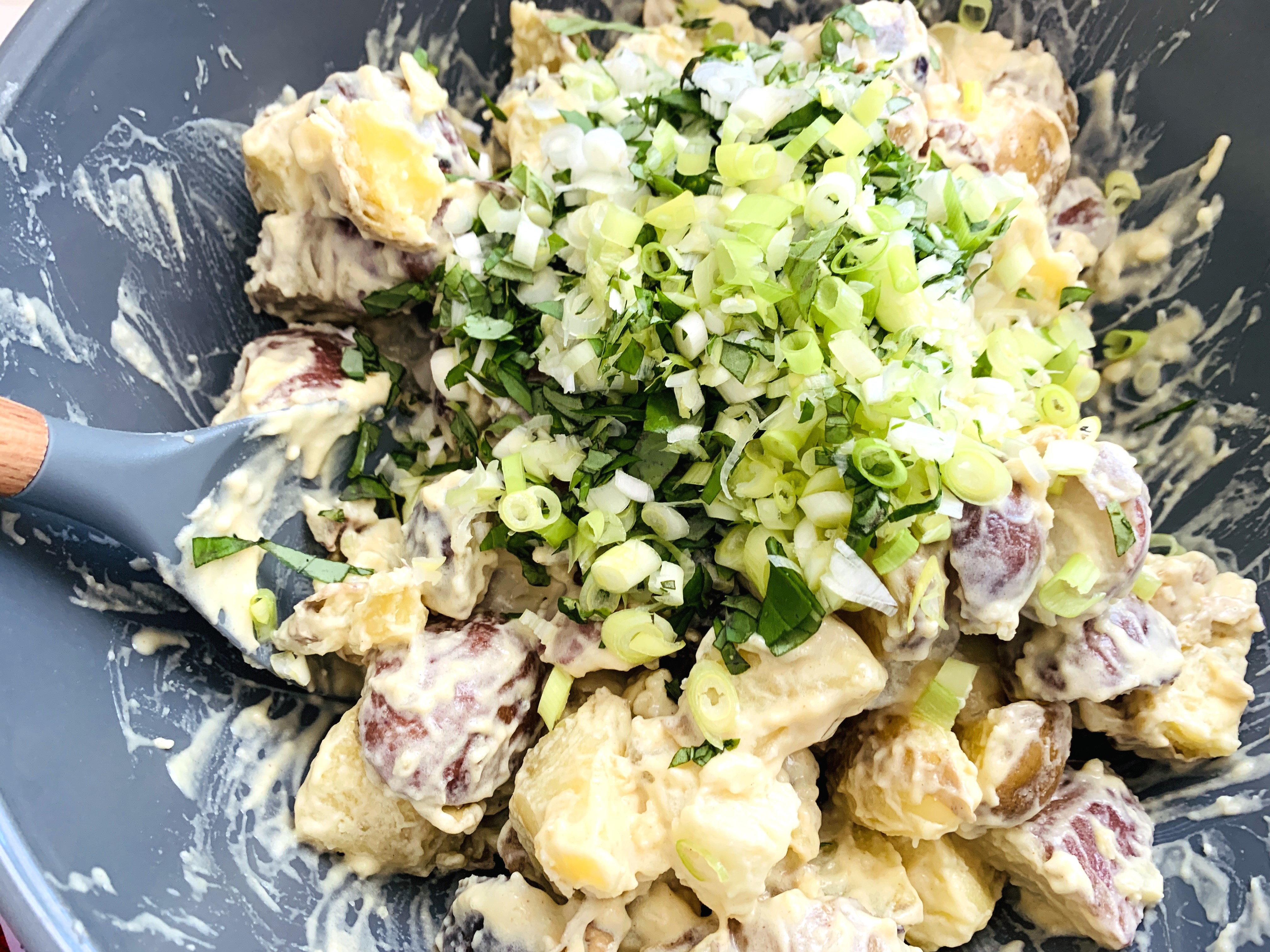 Red, White and Blue Honey Mustard Potato Salad – Recipe! Image 4