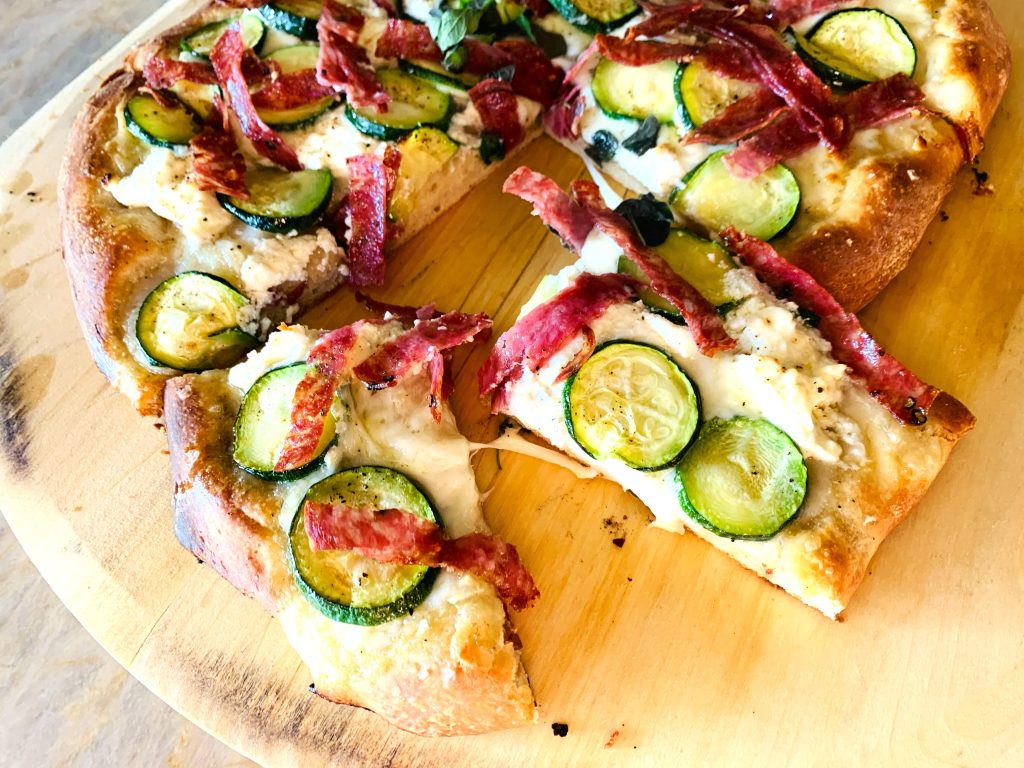 Cheesy Zucchini and Soppressata Flatbread Recipe! Live. Love. Laugh