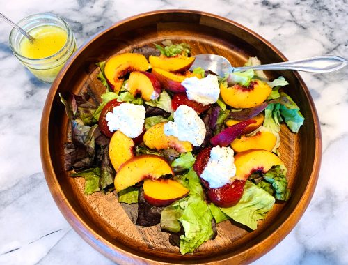 Fresh Peach, Tomato and Ricotta Salad with Lemon Vinaigrette – Recipe!