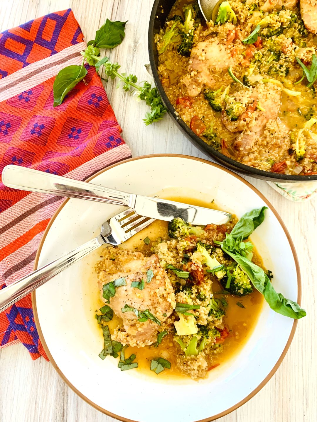 Braised Chicken Thighs with Tomato Broccoli Quinoa Recipe! Live