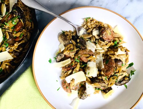 Chicken Sausage and Mushroom Orzo – Recipe!