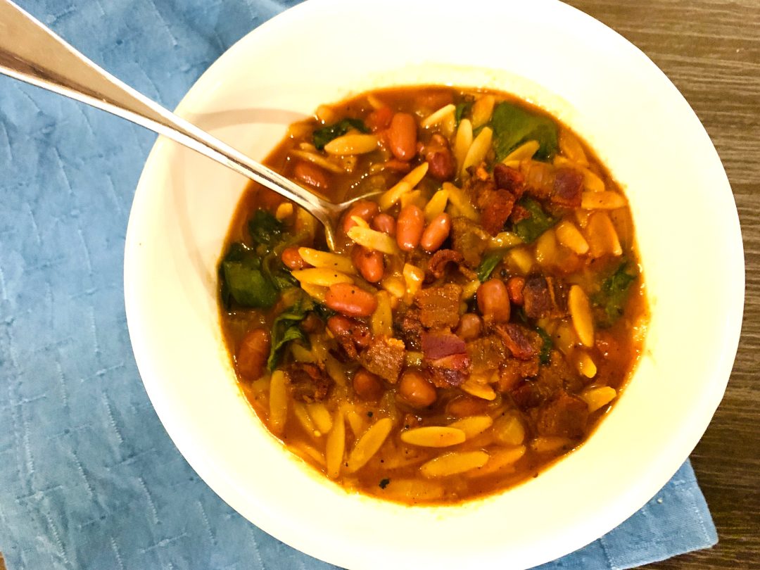 Smoky Red Bean, Orzo and Bacon Stew – Recipe! Image 1