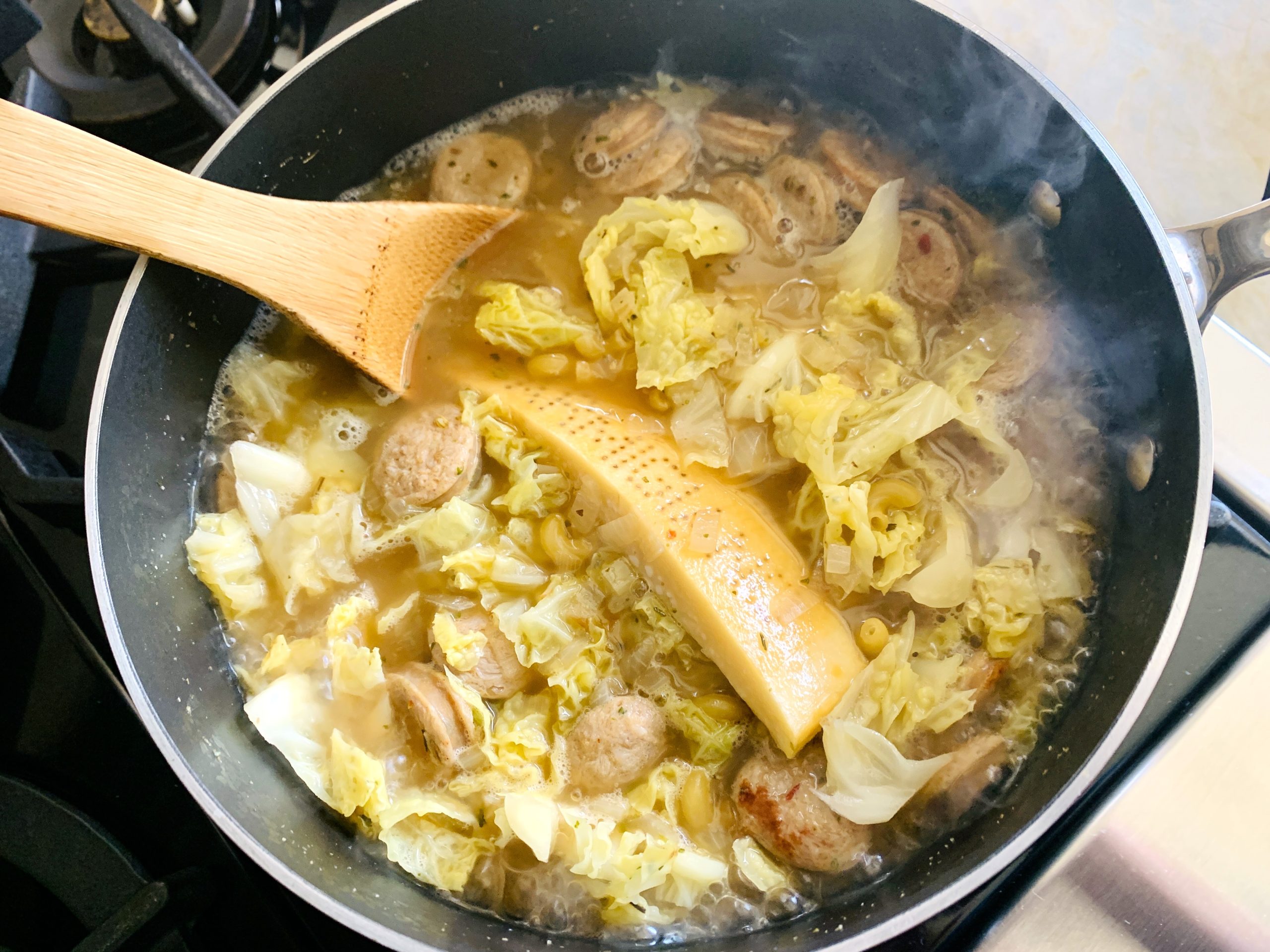 Chicken Sausage, Cabbage and Pasta Soup – Recipe! Image 3