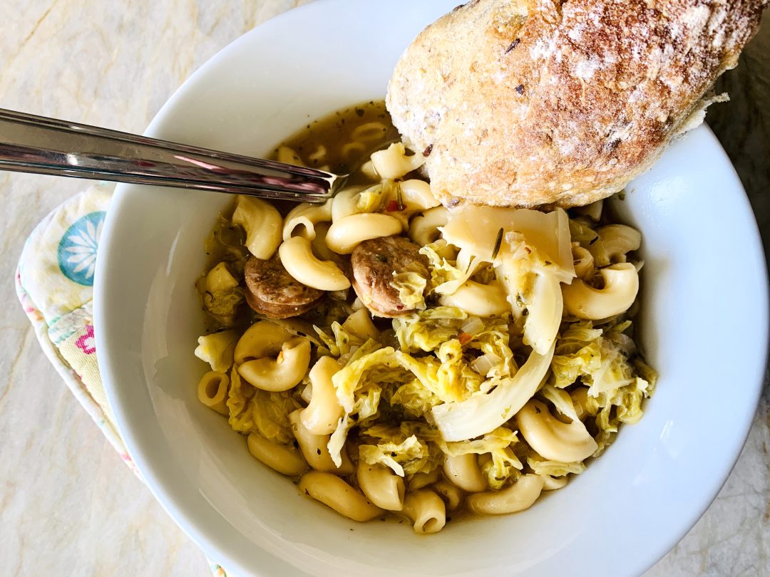 Chicken Sausage, Cabbage and Pasta Soup Recipe! Live. Love. Laugh