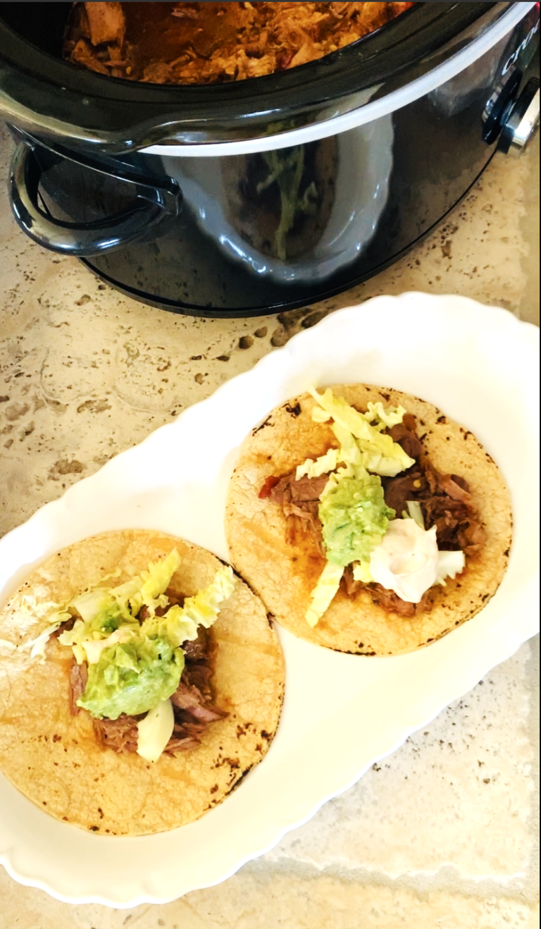 Slow Cooker Pulled Pork Tacos with Barbecue Chipotle Crema Recipe