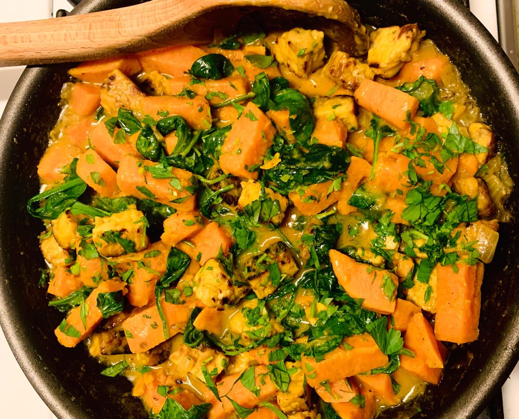 Toasted Tempeh, Sweet Potato and Spinach Curry Recipe! Live. Love