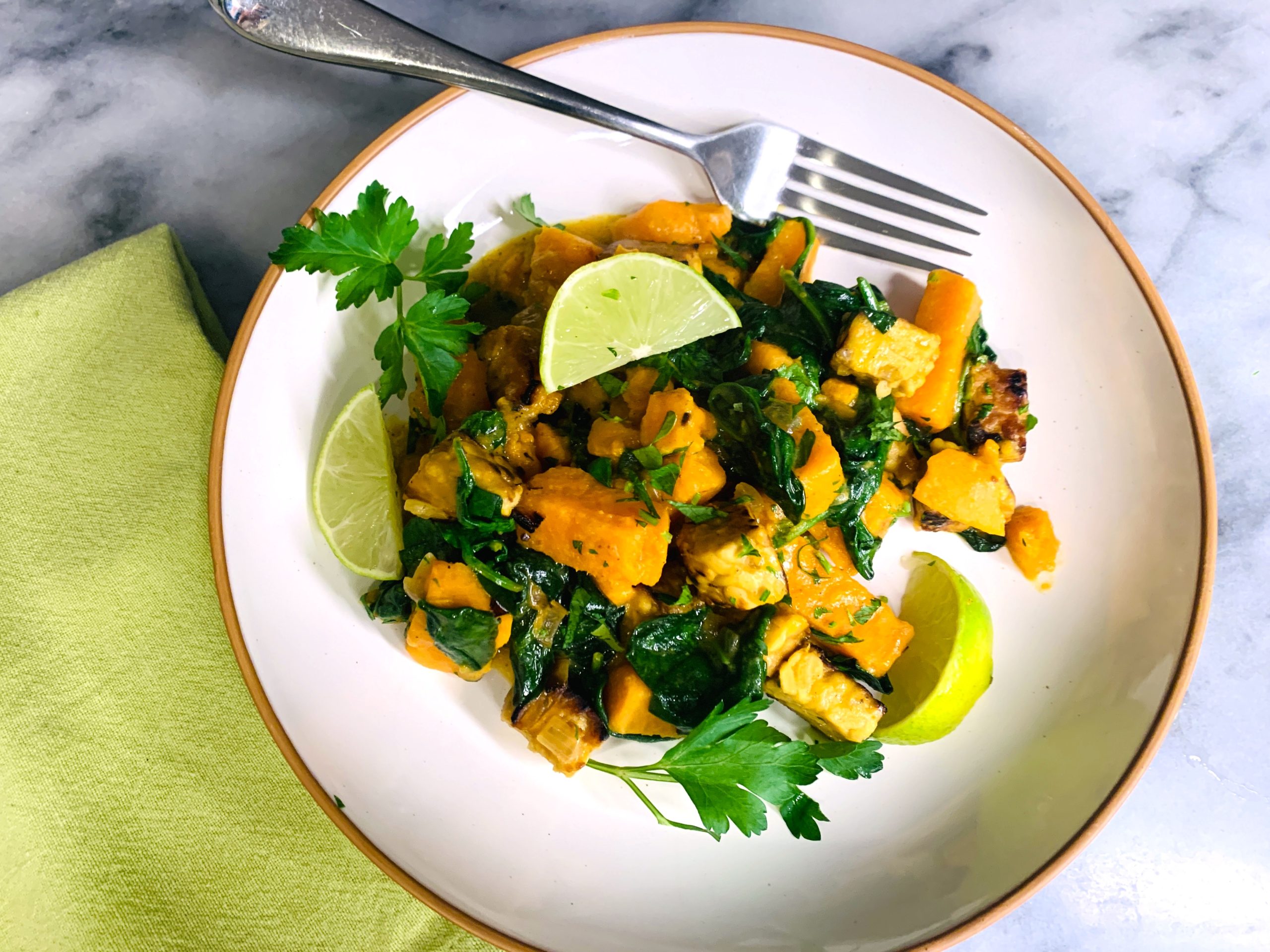 Toasted Tempeh, Sweet Potato and Spinach Curry Recipe! Live. Love