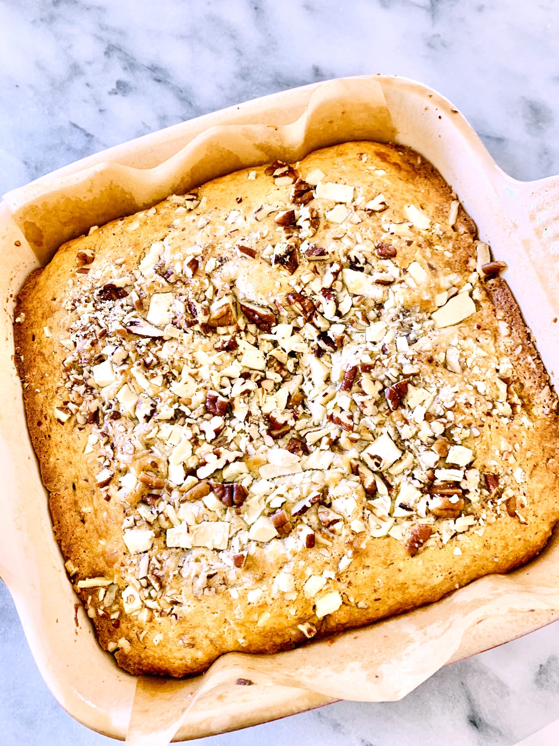 Browned Butter, White Chocolate, Pecan Snack Cake – Recipe! Image 4