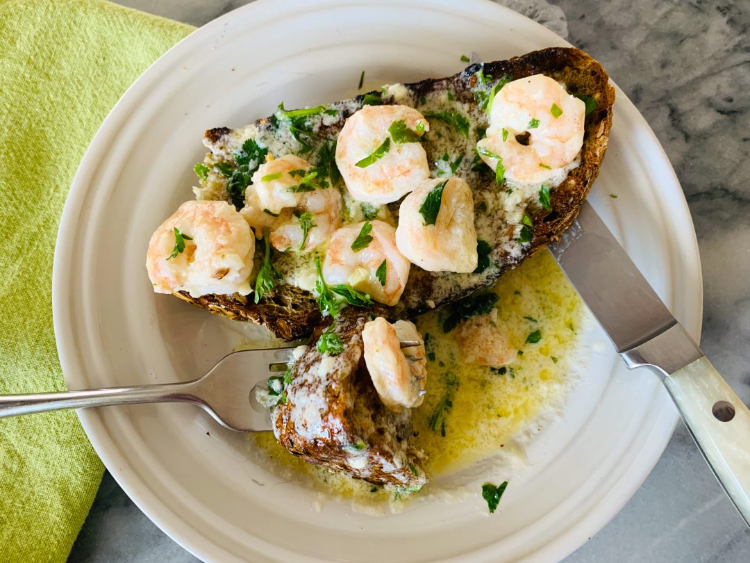 Garlic Mascarpone Shrimp Toasts – Recipe! Image 1