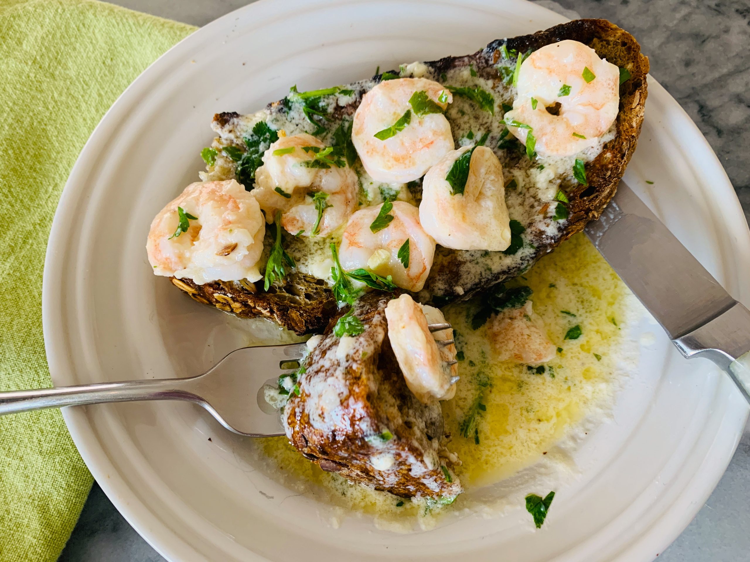 Garlic Mascarpone Shrimp Toasts – Recipe! Image 2