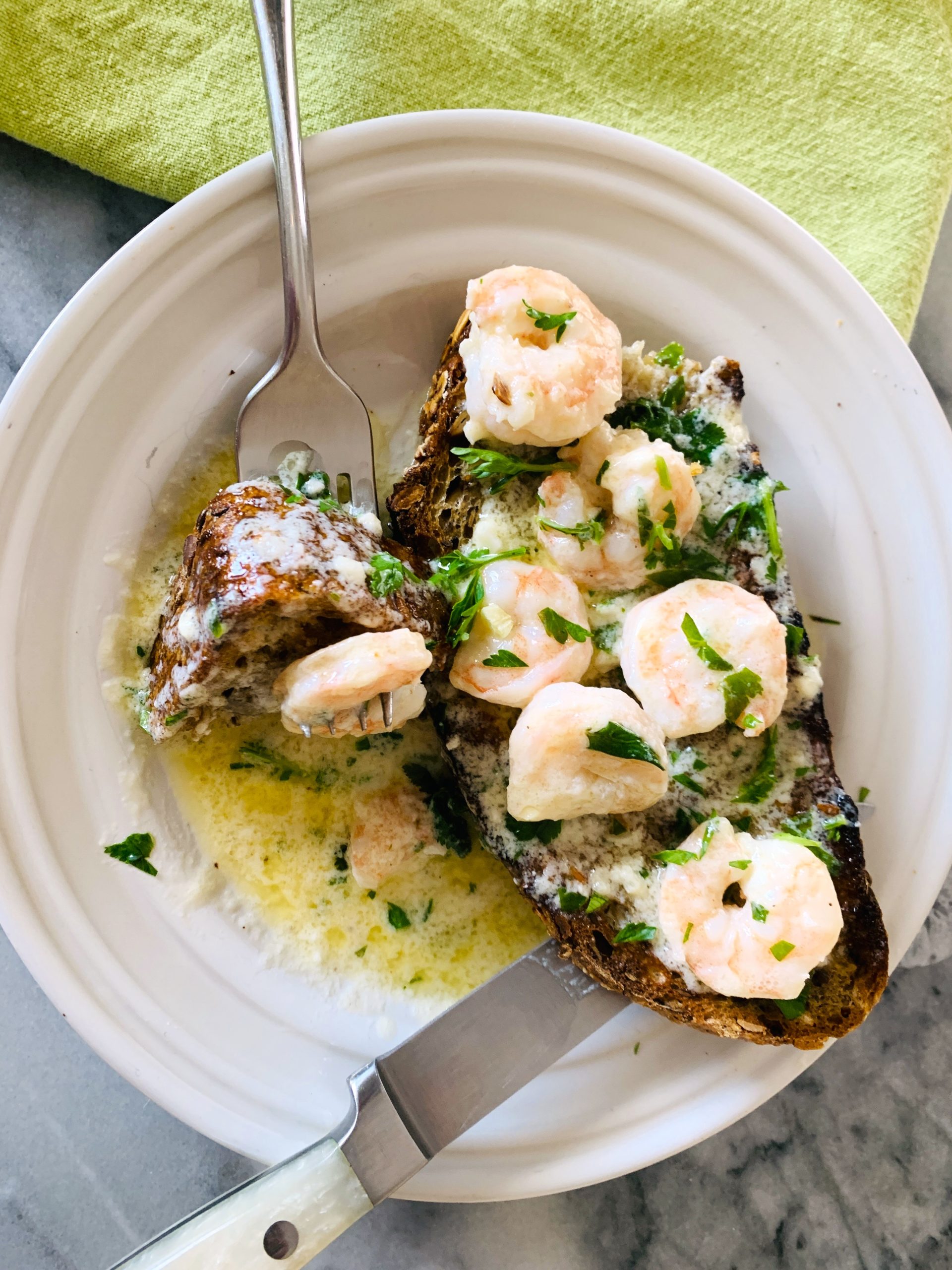 Garlic Mascarpone Shrimp Toasts – Recipe! Image 4