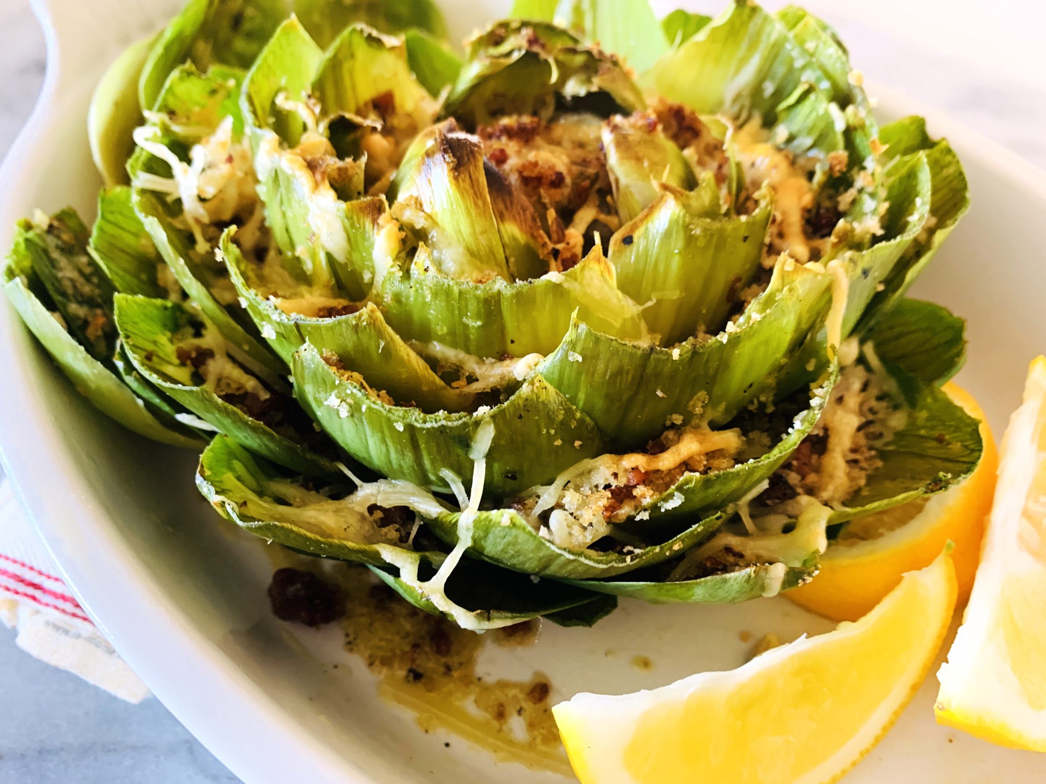 Bacon Parmesan Breadcrumb Stuffed Artichoke Recipe! Live. Love