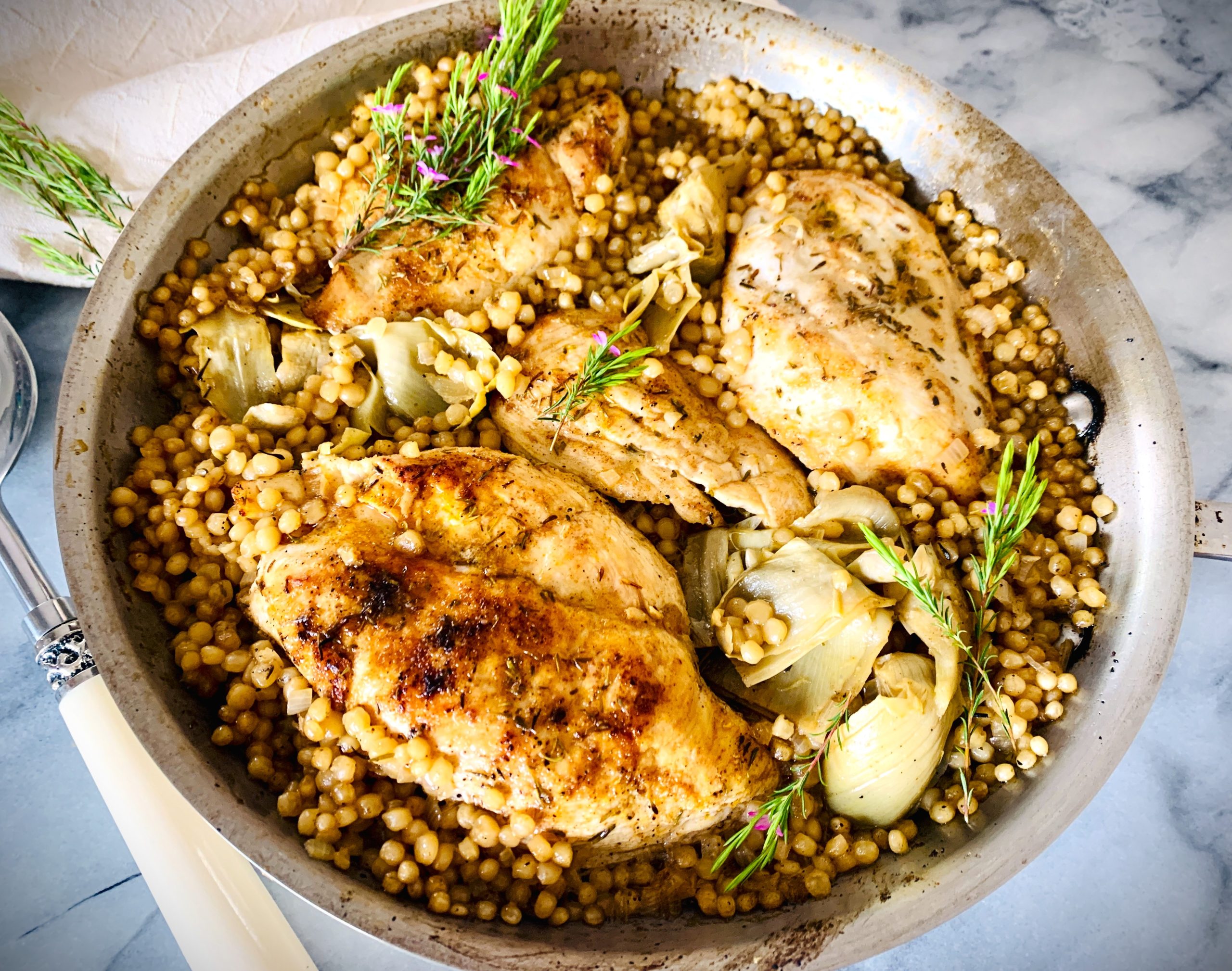 Braised Chicken with Artichokes and Israeli Couscous – Recipe! Image 2