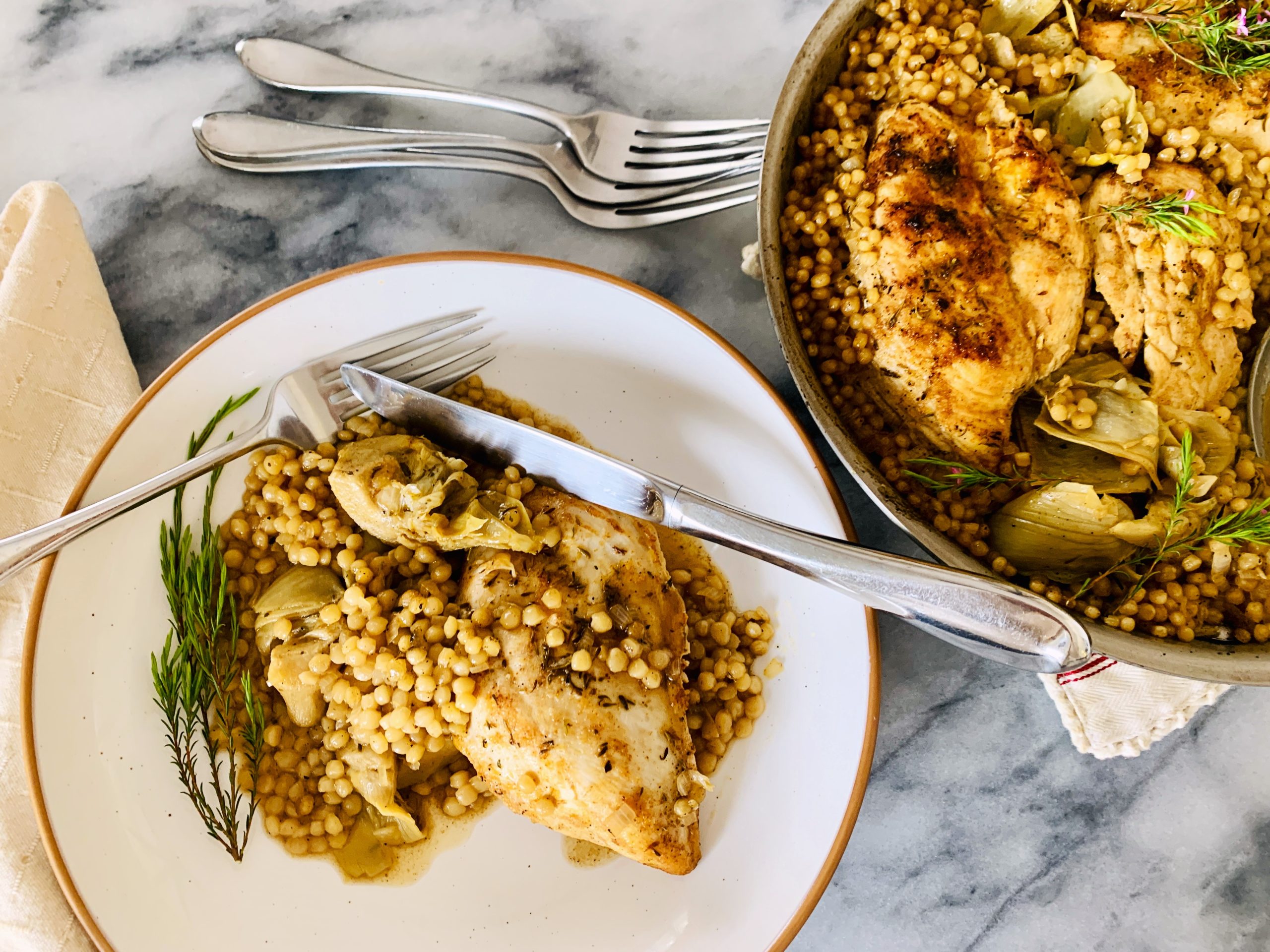 Braised Chicken with Artichokes and Israeli Couscous – Recipe! Image 3