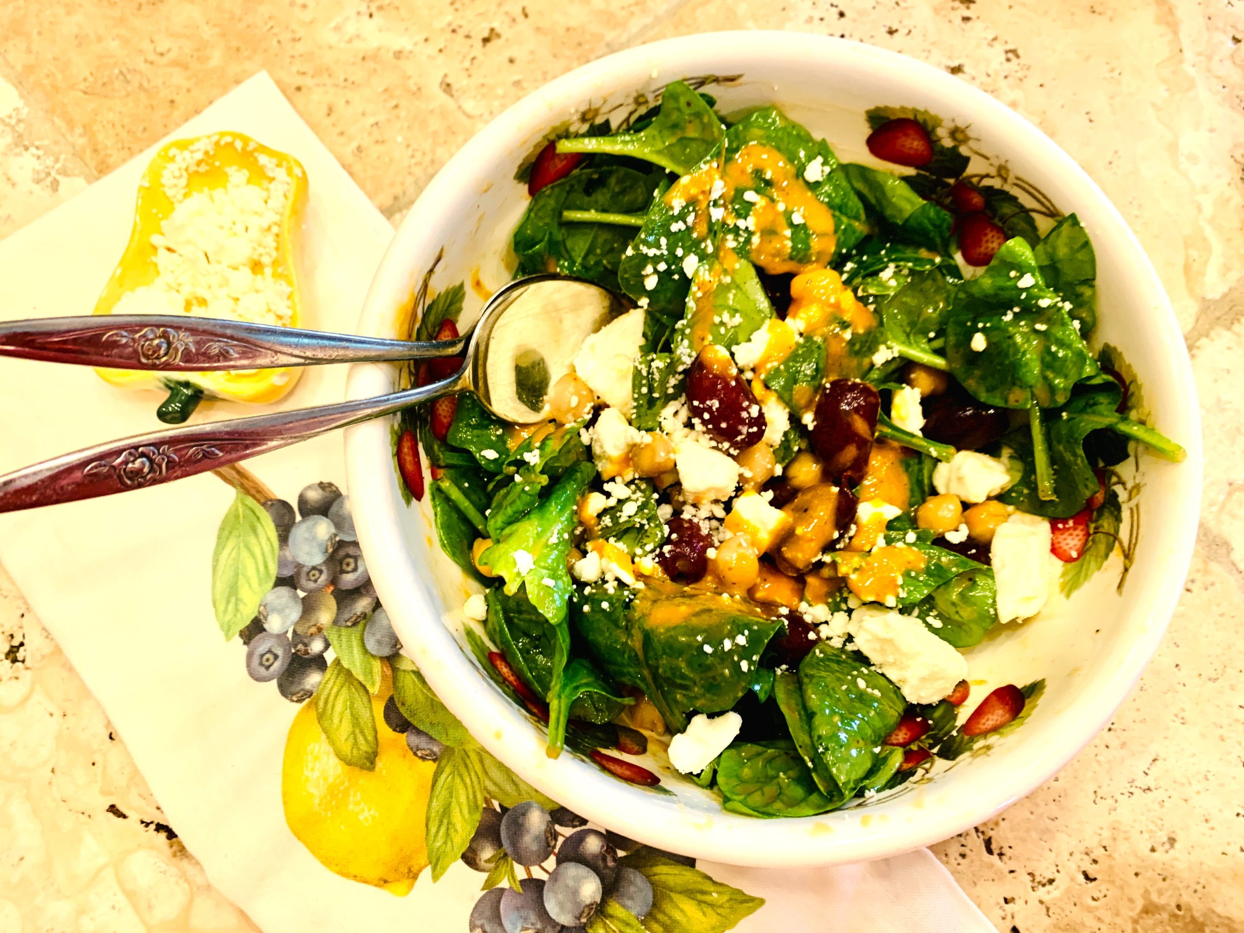 Mediterranean Spinach Salad with Roasted Red Pepper Vinaigrette – Recipe! Image 2