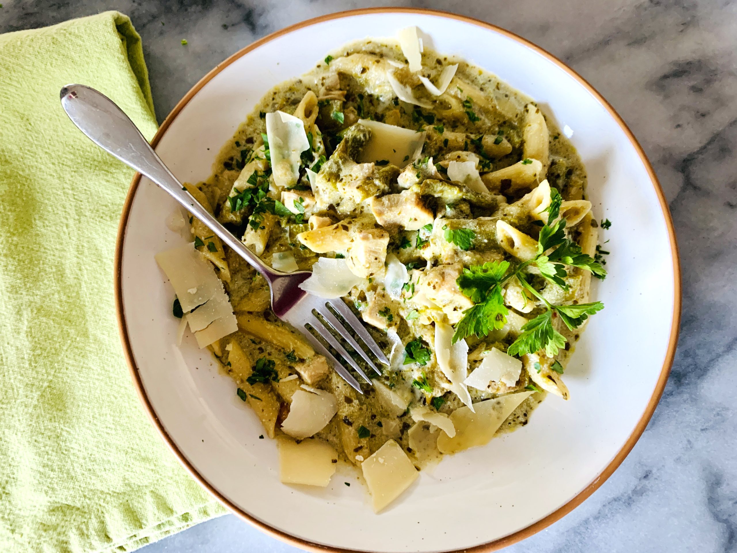 Instant Pot Creamy Pesto Chicken and Asparagus Penne – Recipe! Image 3
