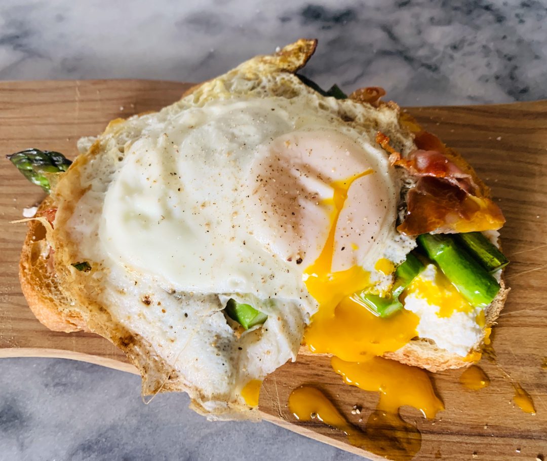 Ricotta, Asparagus, Crispy Prosciutto and Egg Toasts – Recipe! Image 1